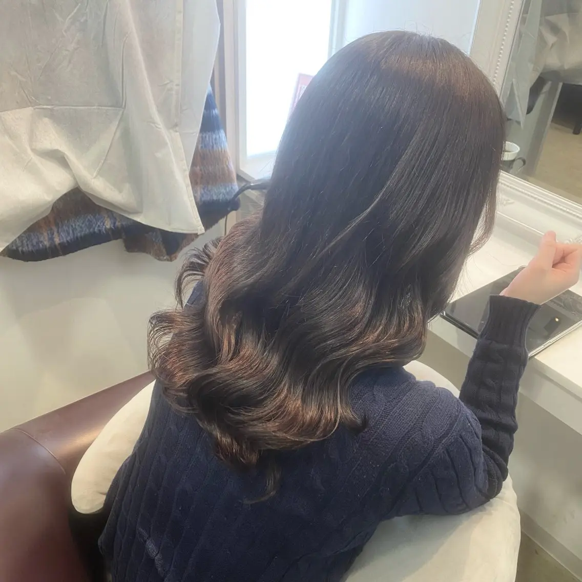 セミロング カラー 透明感カラー グレージュ ラベンダーカラー 𝑆𝐴𝑂𝑅𝐼 /大森🪞🎀のヘアスタイル