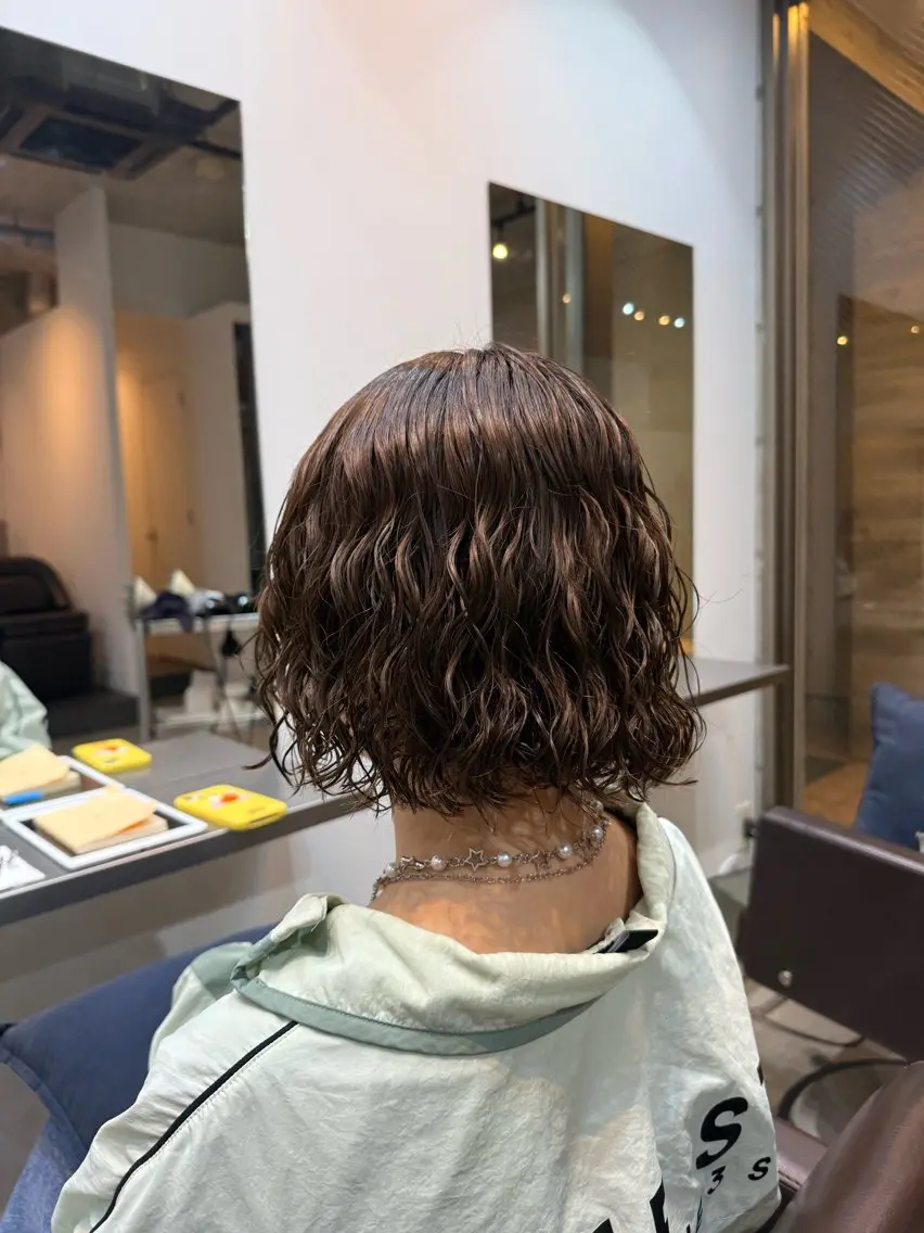 ミディアム 🌿朝5分でお洒落 パーマスタイル🌿のヘアスタイル