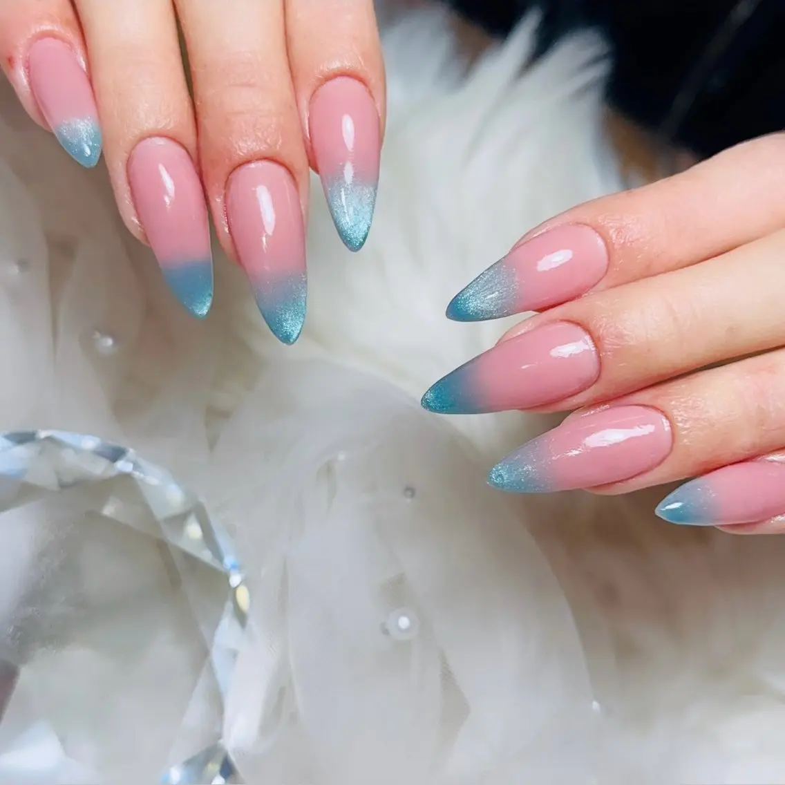 ネイル マグネットネイル ピンク ハンドネイル Feel♡ JYURIAのネイルデザイン