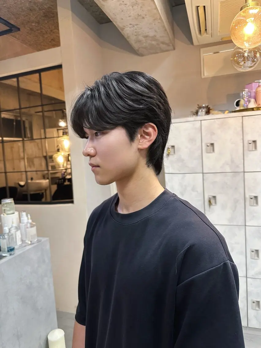 メンズ ダウンパーマ メンズ韓国風 メンズパーマ メンズウルフカット ウルフカット XELM高崎 🤍Kyokaのヘアスタイル