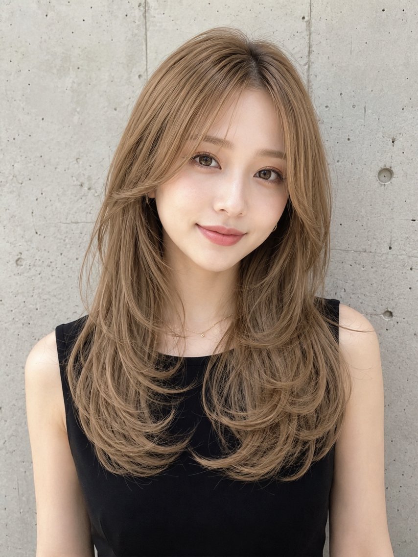 ロング カット ヘアカラー トリートメント 透明感カラー💫 Liora hairのヘアスタイル