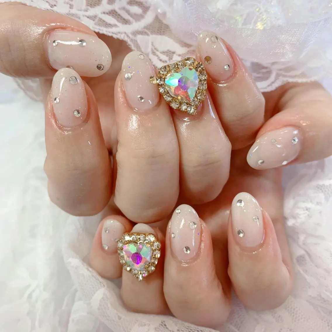 ネイル ハート La neige* yuki 🐩🌙のネイルデザイン