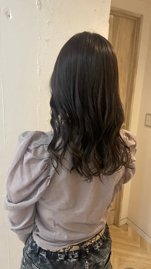 ミディアム ヘアアレンジ ヘアセット 暖色カラー/ ストレート/くるみのヘアスタイル