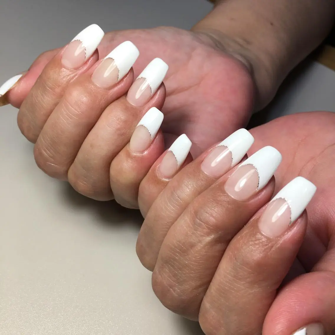 ネイル フレンチネイル ラメ(グリッター) ハンドネイル kipinail 川﨑えりかのネイルデザイン