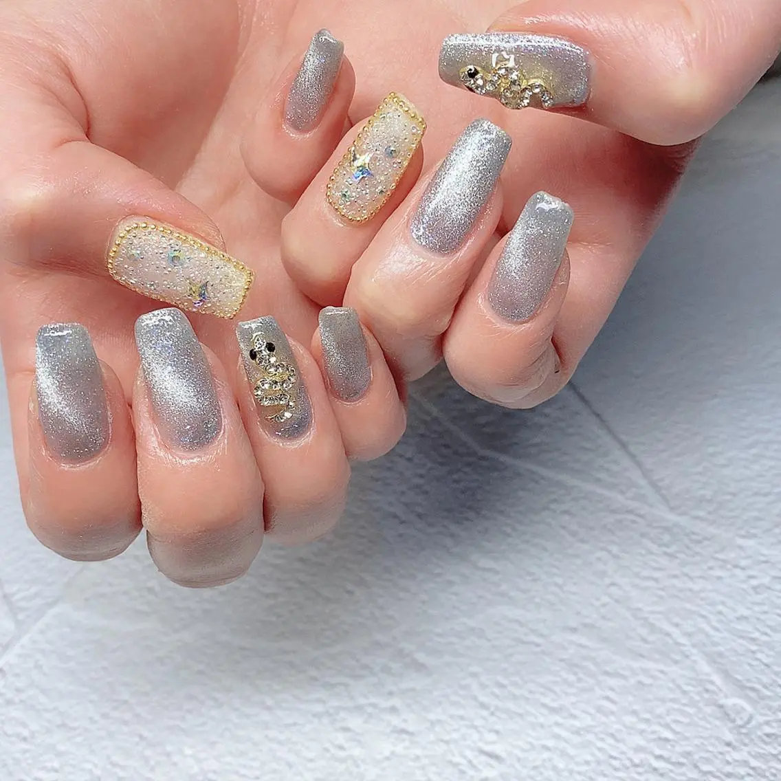 ネイル 渋谷／チップ長さ出し 👑アプレgel-xのネイルデザイン