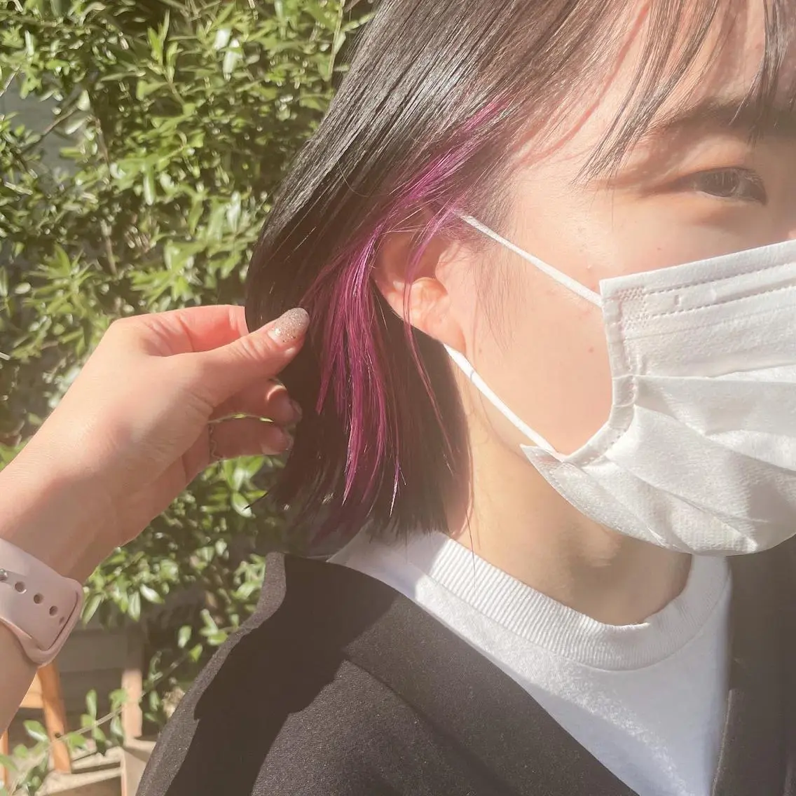 ショート カラー 切りっぱなしボブ インナーカラー ピンクカラー ボブ ヘアカラー ✨カラー支持No.1 🧸ワキ カナコ🧸のヘアスタイル