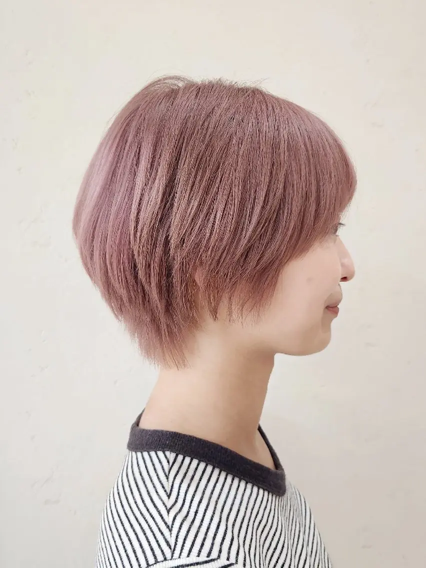ショート カラー ピンクカラー 【縮毛矯正/髪質改善 カラー】yumiのヘアスタイル
