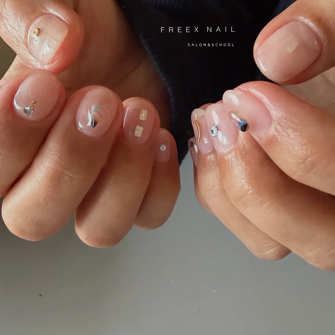 ネイル クリアネイル ハンドネイル ハンドケア freex nail /ニュアンス/個性派のネイルデザイン