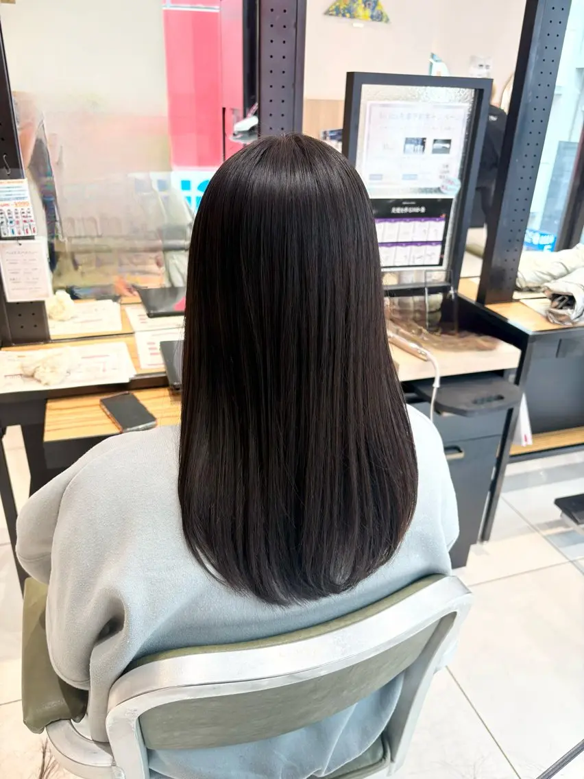 ロング 縮毛矯正 カット 縮毛矯正 トリートメント 🌷【暖色艶カラー】 shiori🌷のヘアスタイル