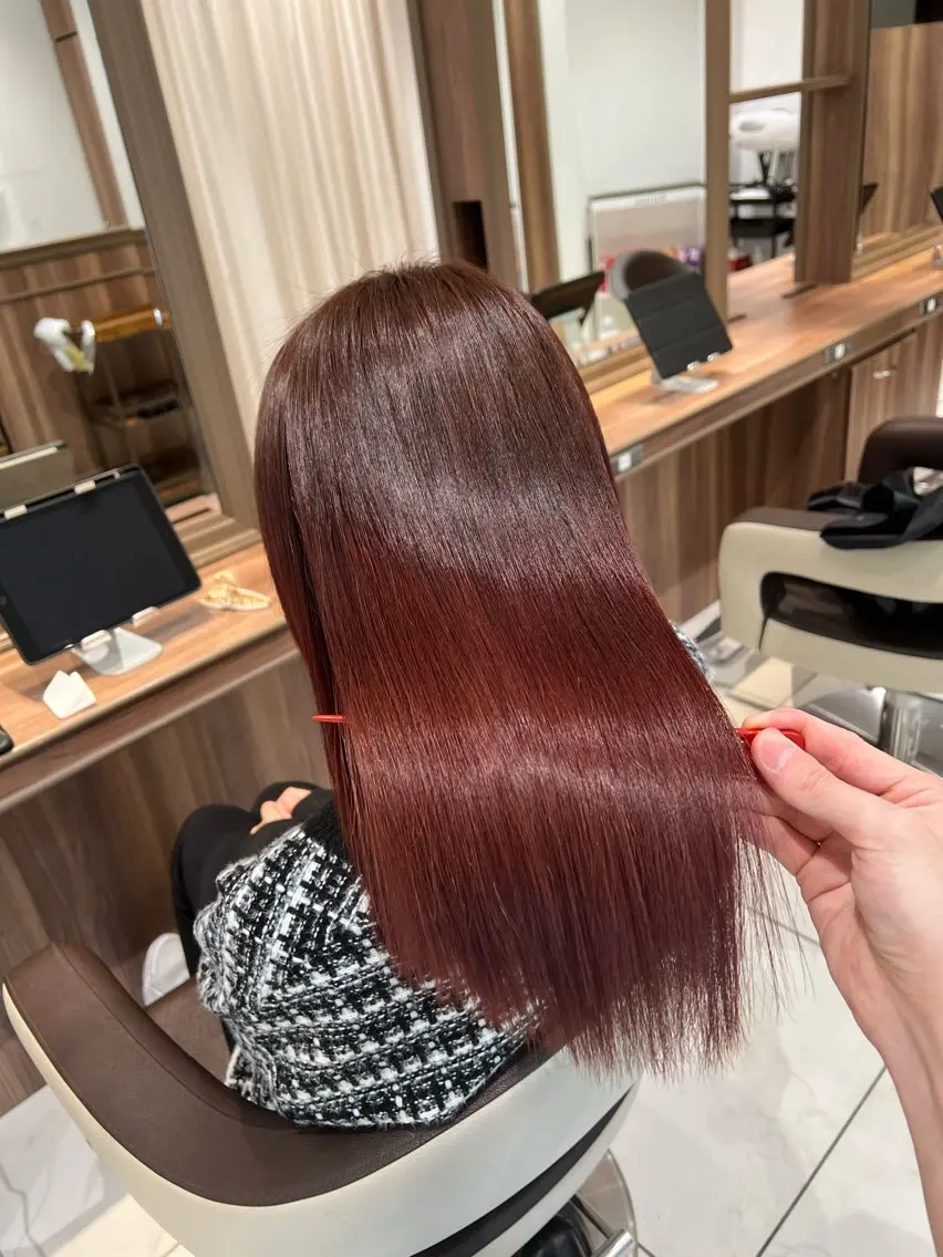 セミロング カラー カット ヘアカラー トリートメント 🎀髪質改善カラー ×縮毛矯正✨谷口のヘアスタイル