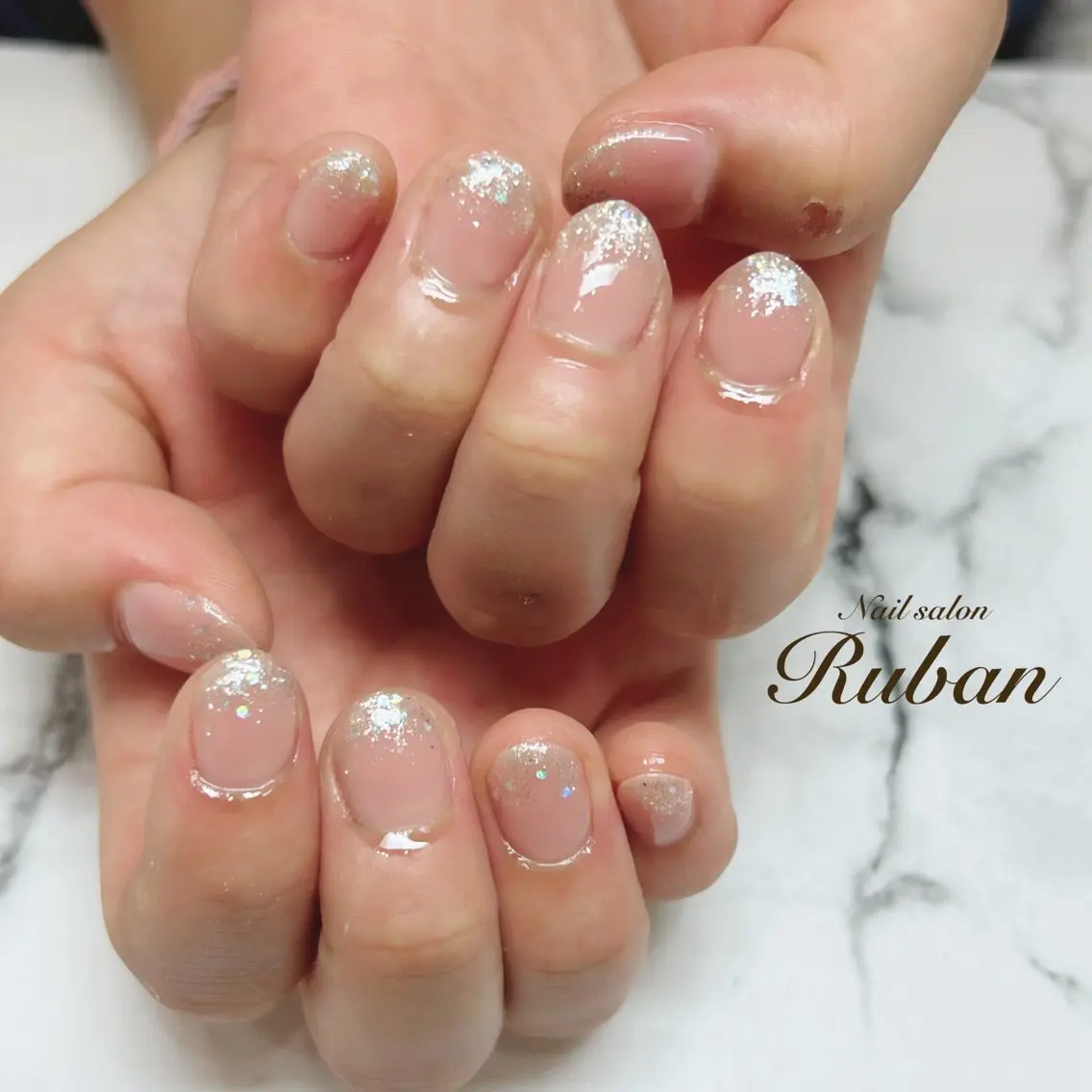ネイル グラデーション ラメ(グリッター) ラメグラデーション Nail salon Rubanのネイルデザイン