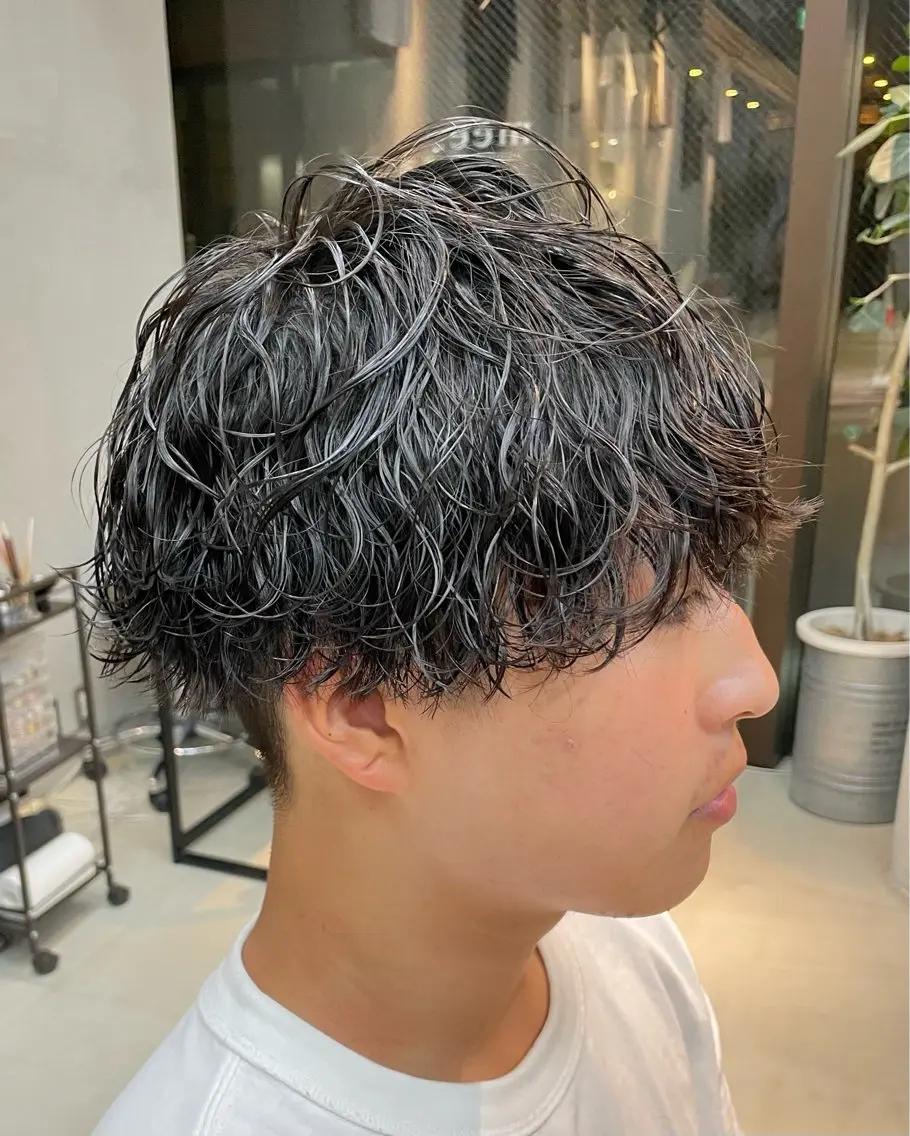 ショート パーマ メンズ メンズパーマ 波巻きパーマ ボブ/ショート /パーマ/shinのヘアスタイル
