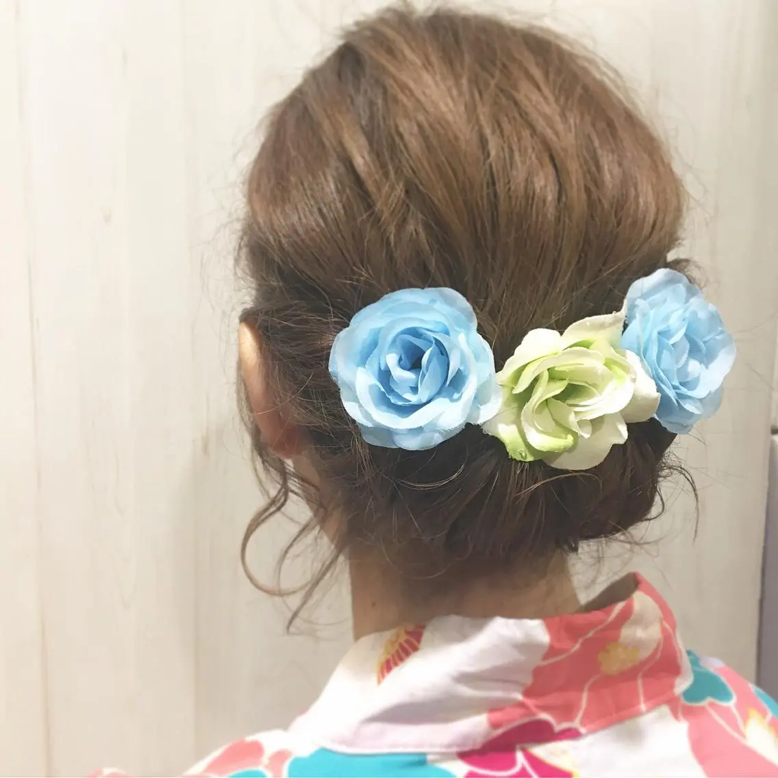 ミディアム ヘアアレンジ 浴衣 白浜 サキのヘアスタイル