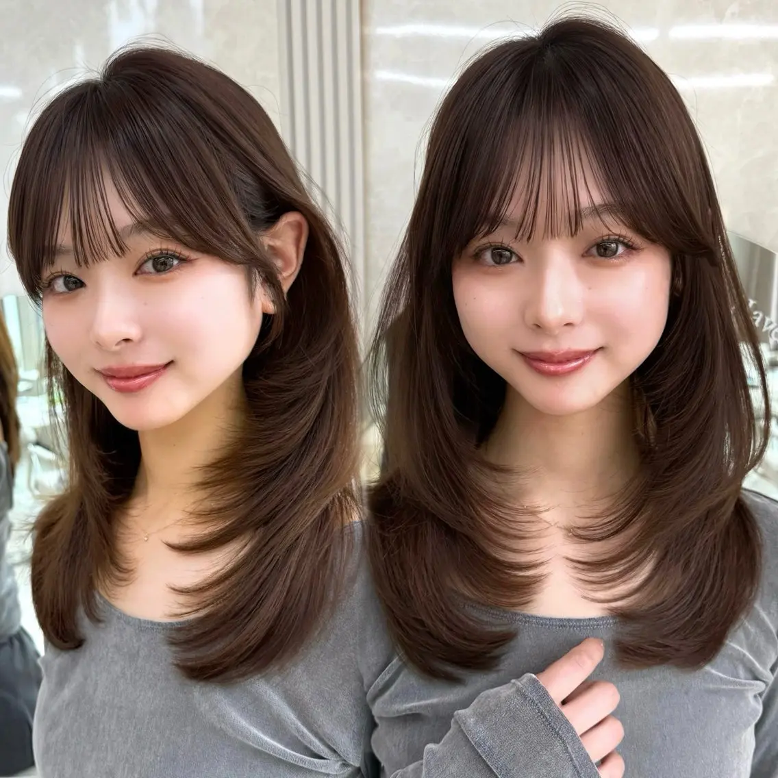 セミロング カット トリートメント 似合わせレイヤー/ 透明感カラーのヘアスタイル