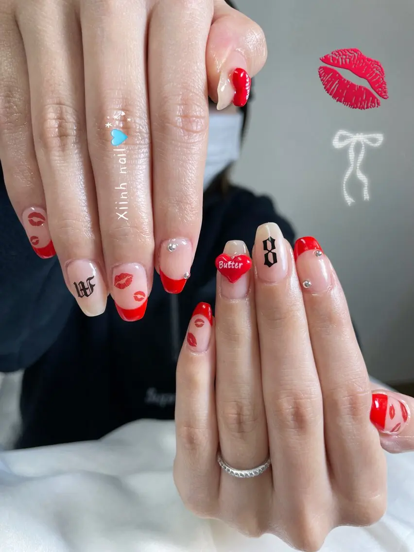 ネイル ブラウン チークネイル 桜ネイル 長さ出し フットネイル ハンドネイル XIINH NAIL SALONのネイルデザイン