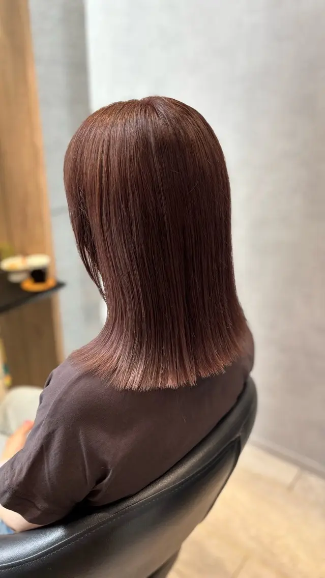 ミディアム カラー ブラウンカラー ピンクカラー ピンクブラウン デザインカラー /aiのヘアスタイル