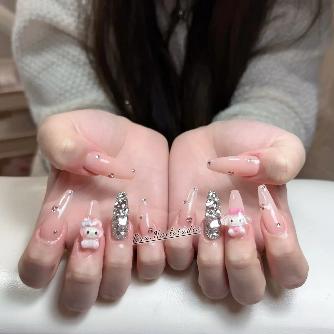 ネイル アートネイル ジェルネイル キラキラネイル ミラーネイル ニュアンスネイル ハンドネイル Ryu nail studioのネイルデザイン
