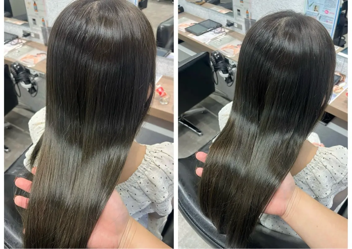 セミロング カラー 透明感カラー グレージュ オリーブグレージュ オリーブグレー 🍓艶髪/艶カラー しんたに🌈のヘアスタイル