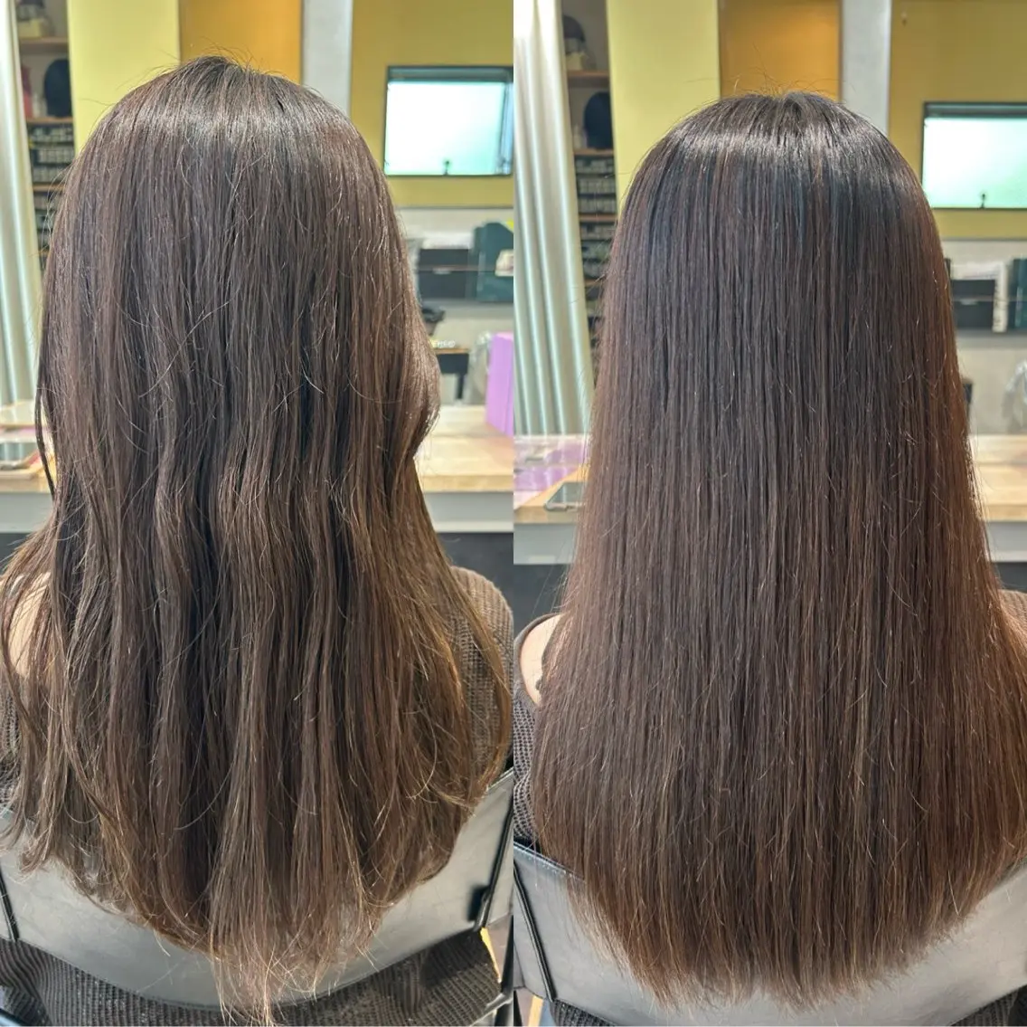 ロング パーマ ハイライト 髪質改善 ストレートパーマ カット 縮毛矯正 トリートメント hubhair レイヤー/透明感のヘアスタイル
