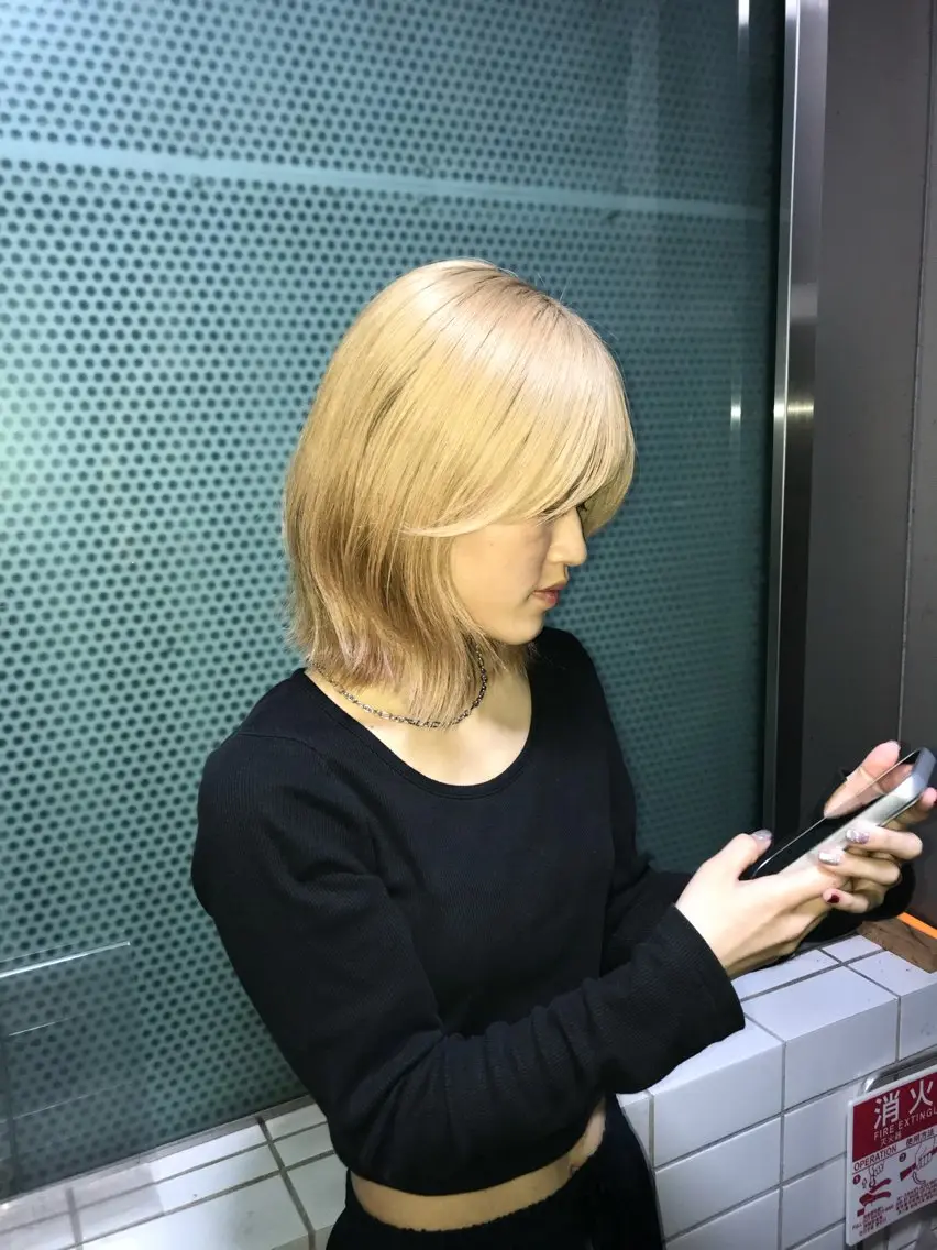 ミディアム 顔周りカット レイヤーカット 透明感カラー / RYO☪︎*｡のヘアスタイル
