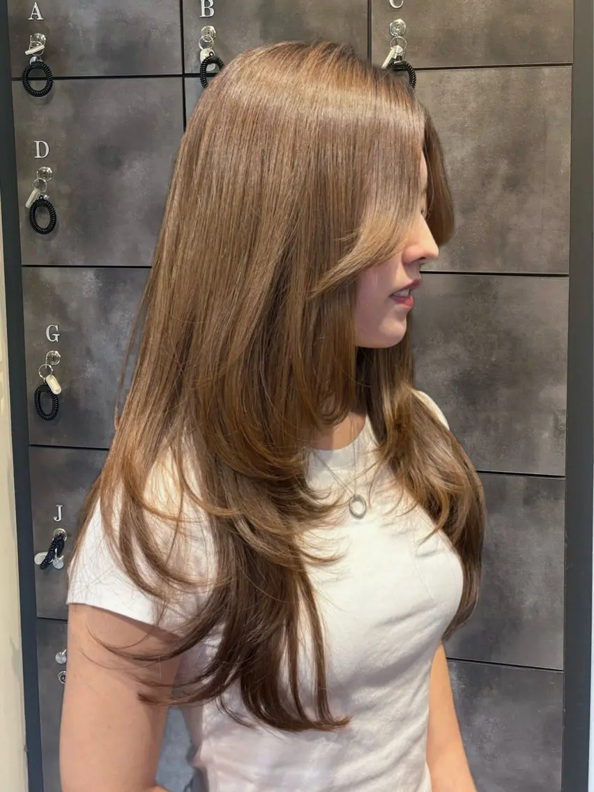 ロング カット トリートメント 赤み・黄み消しカラー 🤍韓国ヘア アオイのヘアスタイル