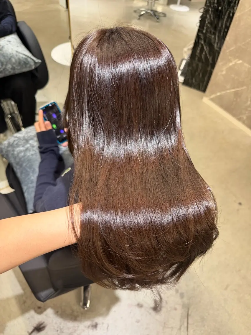 ミディアム カラー 髪質改善 カット ヘアカラー caho/ レイヤー カット 韓国ヘア♡のヘアスタイル