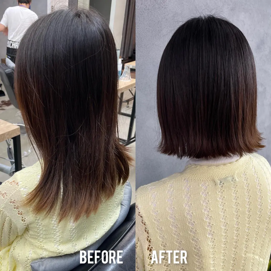 ミディアム ボブ 外ハネヘア 黒田 優衣のヘアスタイル