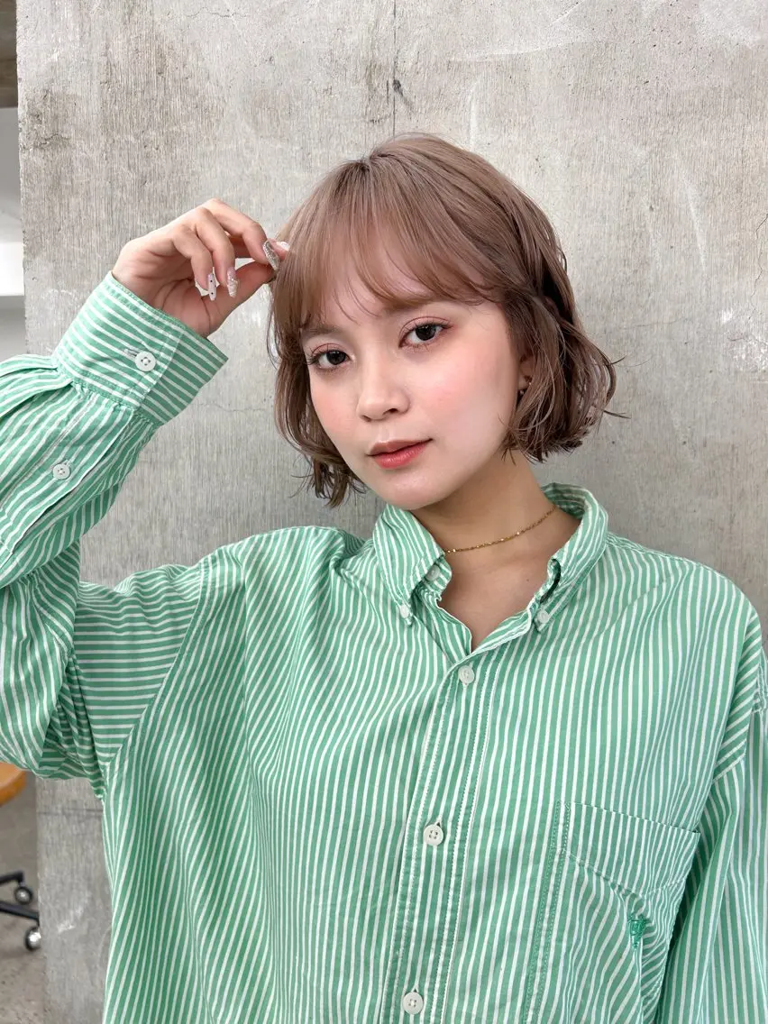 ショート カラー カット ヘアカラー トリートメント ボブ/ベージュ /kazui🐈のヘアスタイル