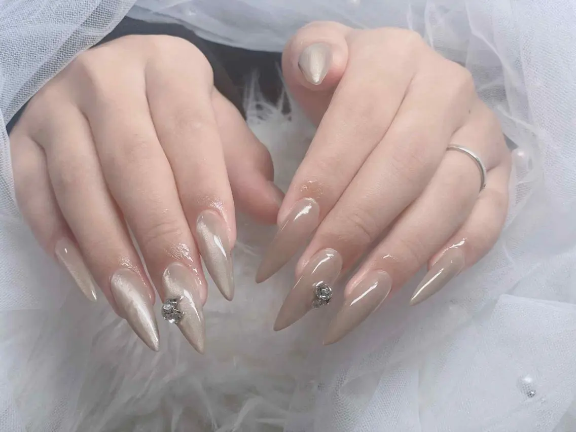 ネイル フレンチネイル ジェルネイル ハロウィン 韓国ネイル マグネットネイル ハンドネイル H.baby Nail Salonのネイルデザイン