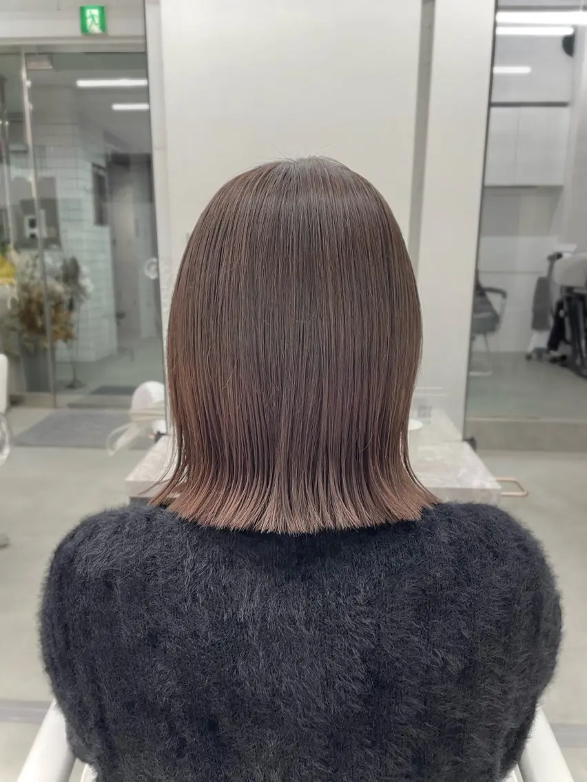 ミディアム カラー カット ヘアカラー トリートメント 髪質改善×ブリーチ なしカラー/桃愛のヘアスタイル