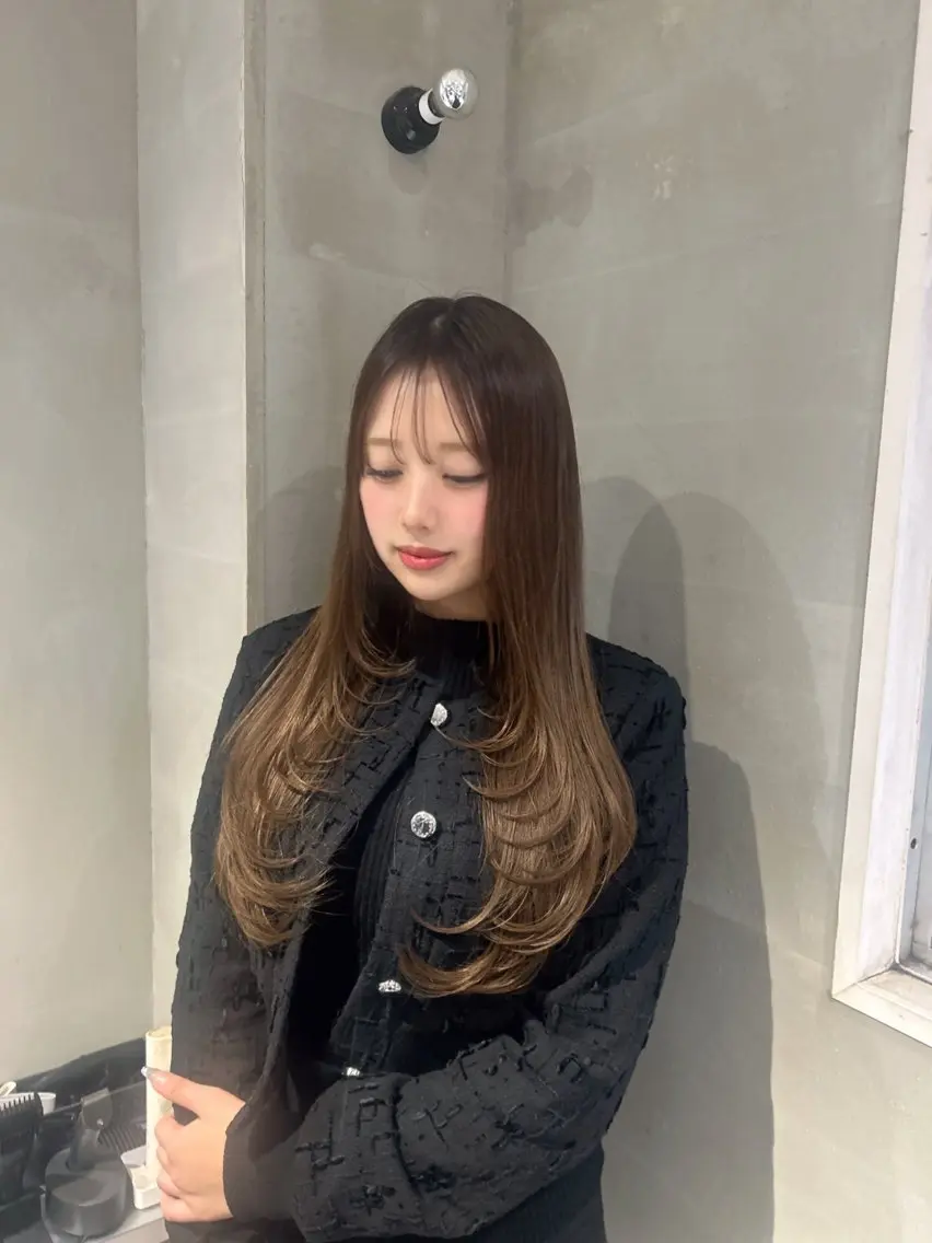 ロング ロングレイヤー 顔まわりレイヤー 髪質改善 韓国風ヘア レイヤーカット カット トリートメント 透明感×韓国ヘア 🇰🇷きららのヘアスタイル