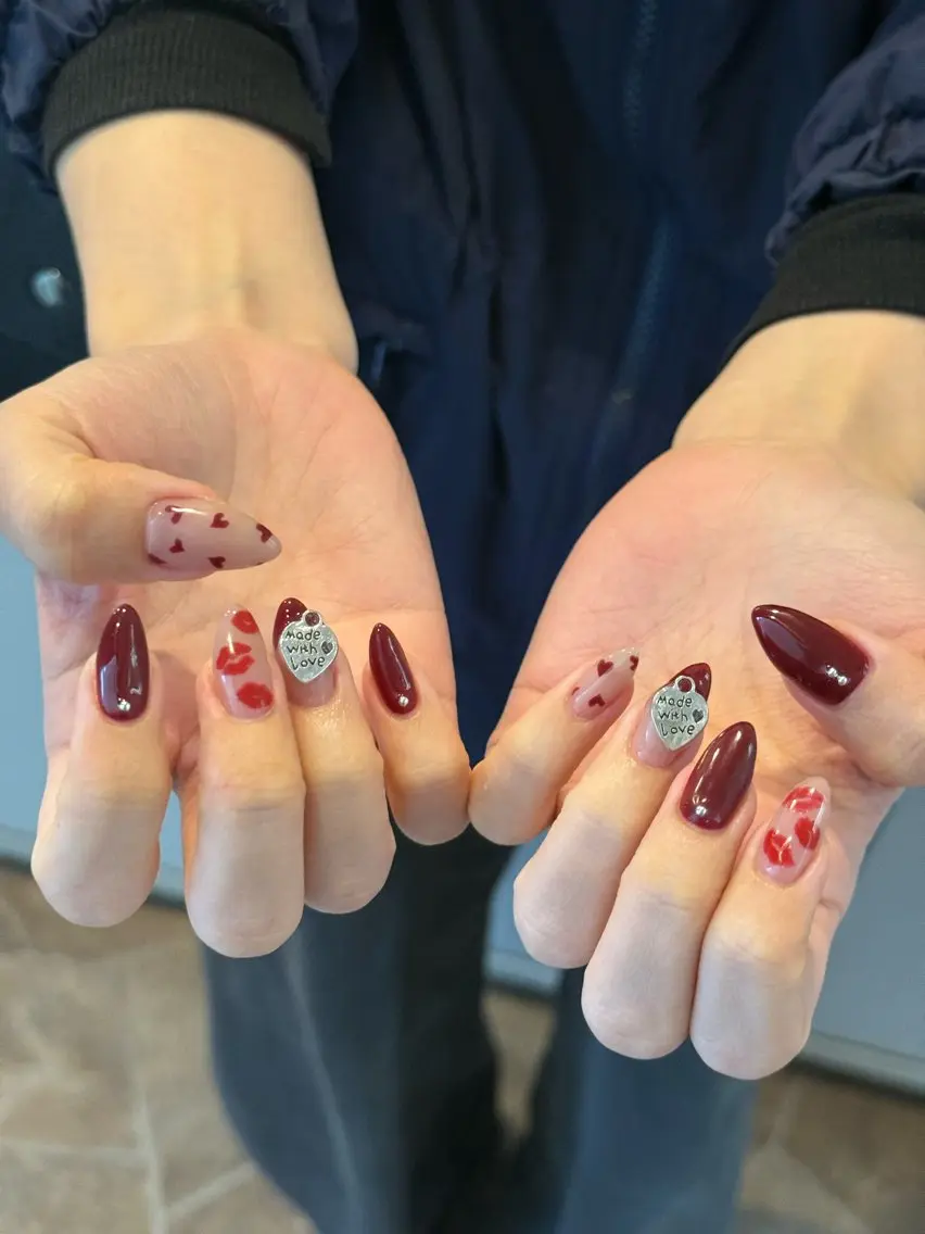 ネイル ボルドー ハンドネイル WOLTOKYO渋谷 yunaのネイルデザイン