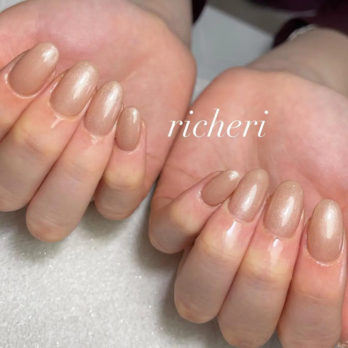 ミディアム ネイル アートネイル オーロラネイル フレンチネイル ジェルネイル ロングネイル ハンドネイル richeri beautyのネイルデザイン