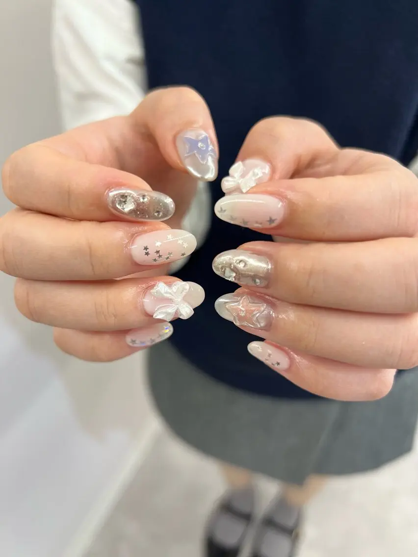 ネイル ジェルネイル 韓国ネイル マグネットネイル ニュアンスネイル パラジェル ハンドネイル ハンドケア Bana_ Nailのネイルデザイン