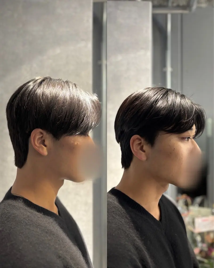ショート パーマ メンズ ダウンパーマ メンズパーマ カット パーマ 韓国メンズヘア/ ダウンパーマ/歩夢のヘアスタイル