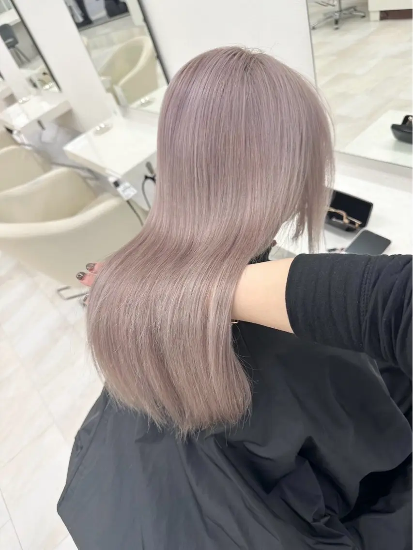 セミロング カラー はな　ブリーチ ハイトーン/ 渋谷のヘアスタイル