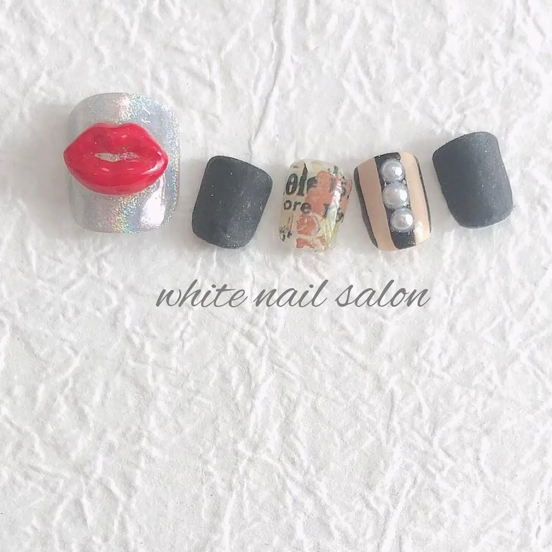 ネイル ジェルネイル ハードジェル 持ち込み ソフトジェル フットネイル white nail salonのネイルデザイン