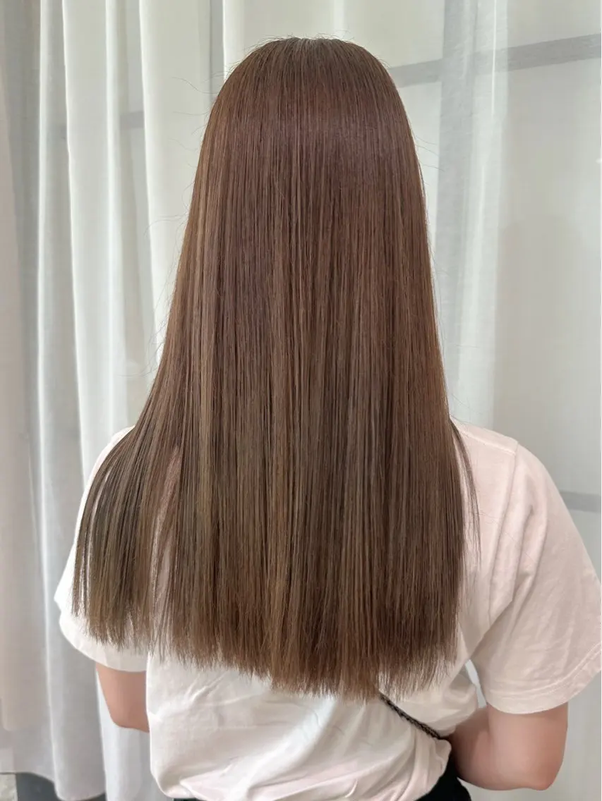 ロング トリートメント カット ヘアカラー トリートメント 平野恵/透明感カラー ブリーチ/ボブのヘアスタイル