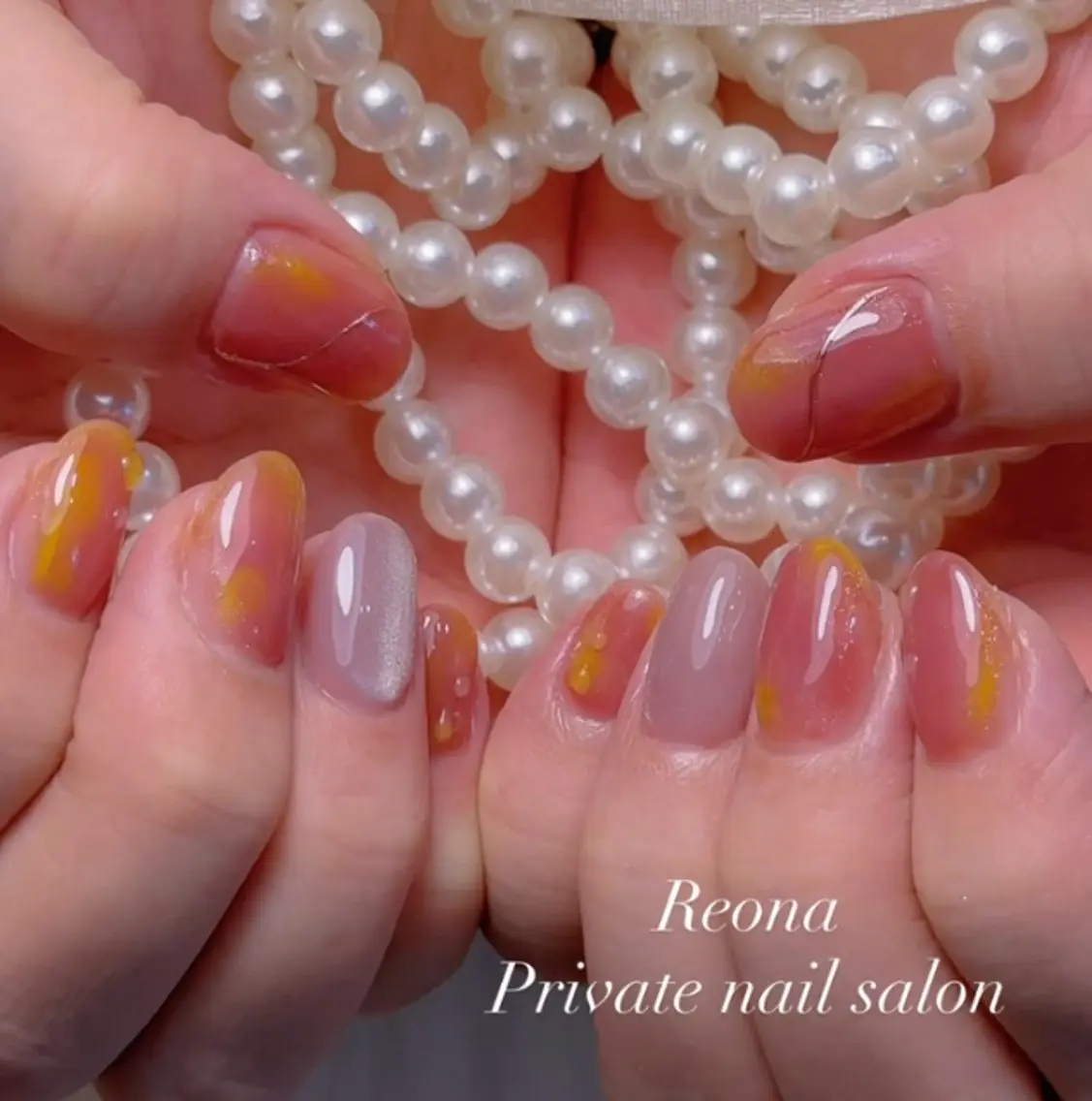 ネイル マグネットネイル 持ち込み ワンホンネイル ハンドネイル Reona Nailのネイルデザイン