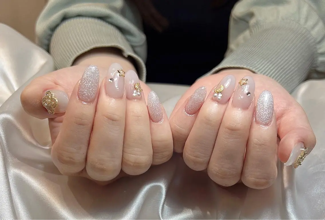ネイル 持ち込み ハンドネイル bijou nails 蓮のネイルデザイン