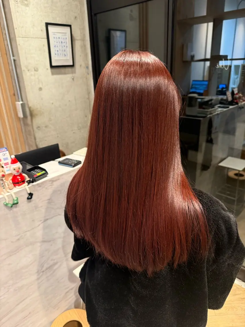 セミロング カラー ケアカラー トリートメント 酸熱トリートメント カット ヘアカラー トリートメント 🎀暖色カラー/艶 ヘア/Anzu🎀のヘアスタイル
