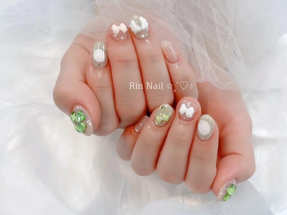 ネイル アートネイル チークネイル ジェルネイル ロングネイル マグネットネイル ハンドネイル Rin Nail 新大久保店のネイルデザイン