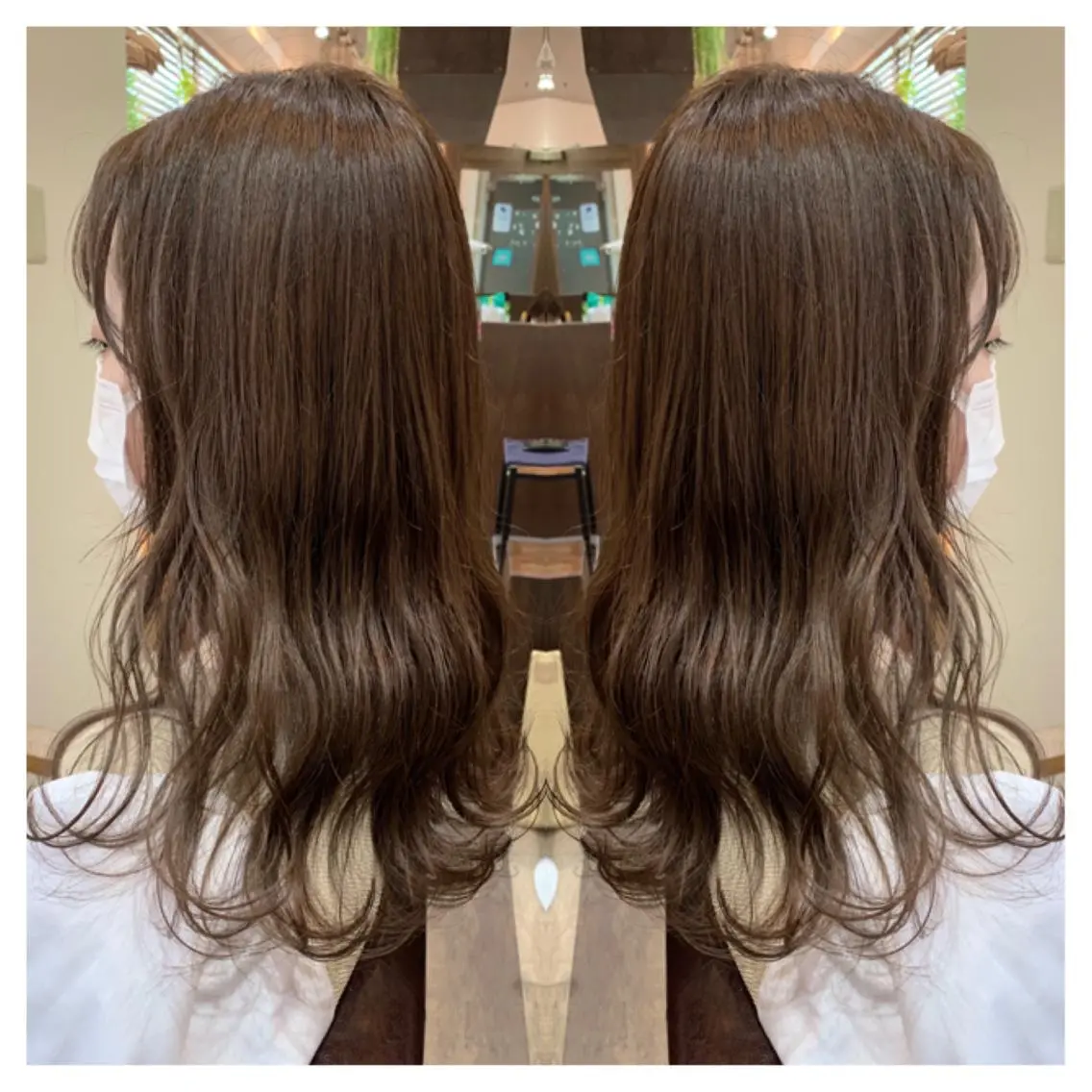 セミロング カラー カット ヘアカラー トリートメント 村山 茉衣のヘアスタイル