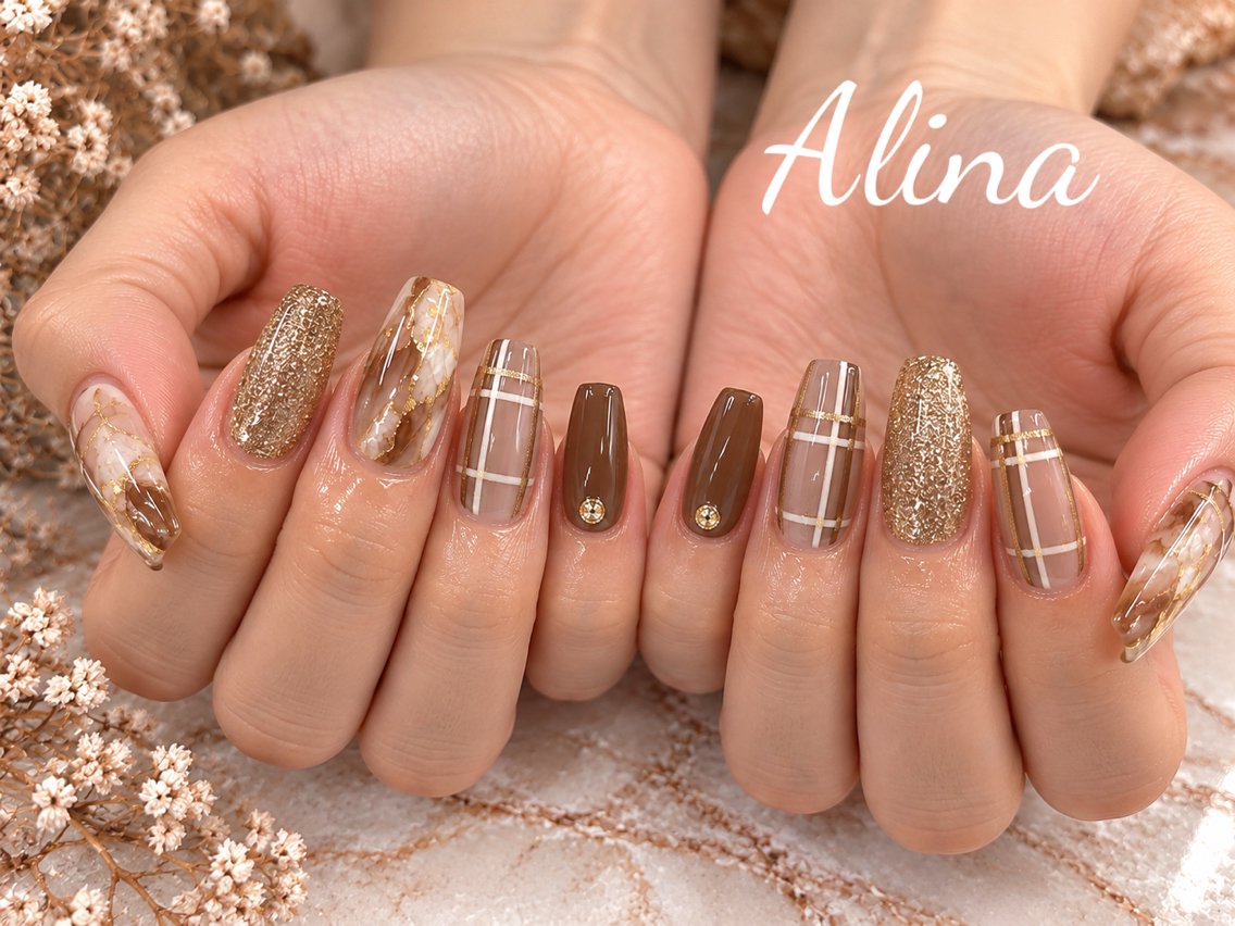 セミロング ハンドネイル 池袋Alina エリナのネイルデザイン