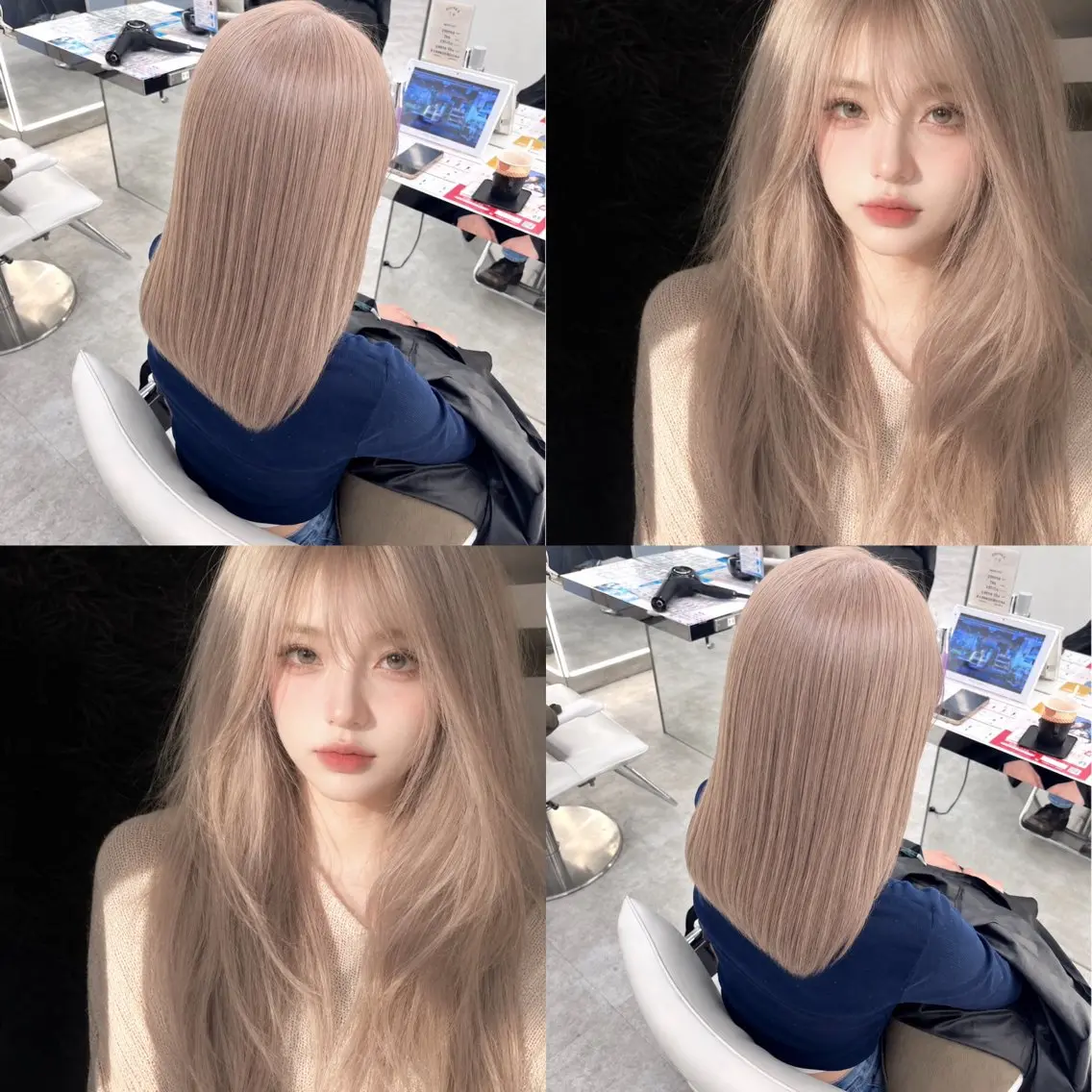 セミロング カラー ブリーチ レイヤー/ハイトーン 🇰🇷RYUKIのヘアスタイル