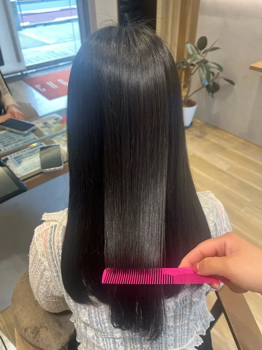 ロング くせ毛 縮毛矯正 カット 縮毛矯正 樋口 莉奈のヘアスタイル