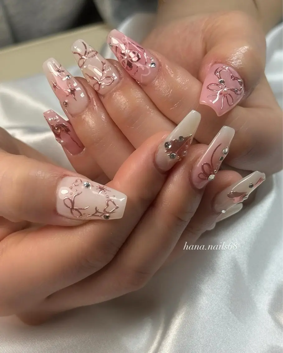 ネイル ピンク ネイルチップ HANA.NAILS 自宅サロンのネイルデザイン