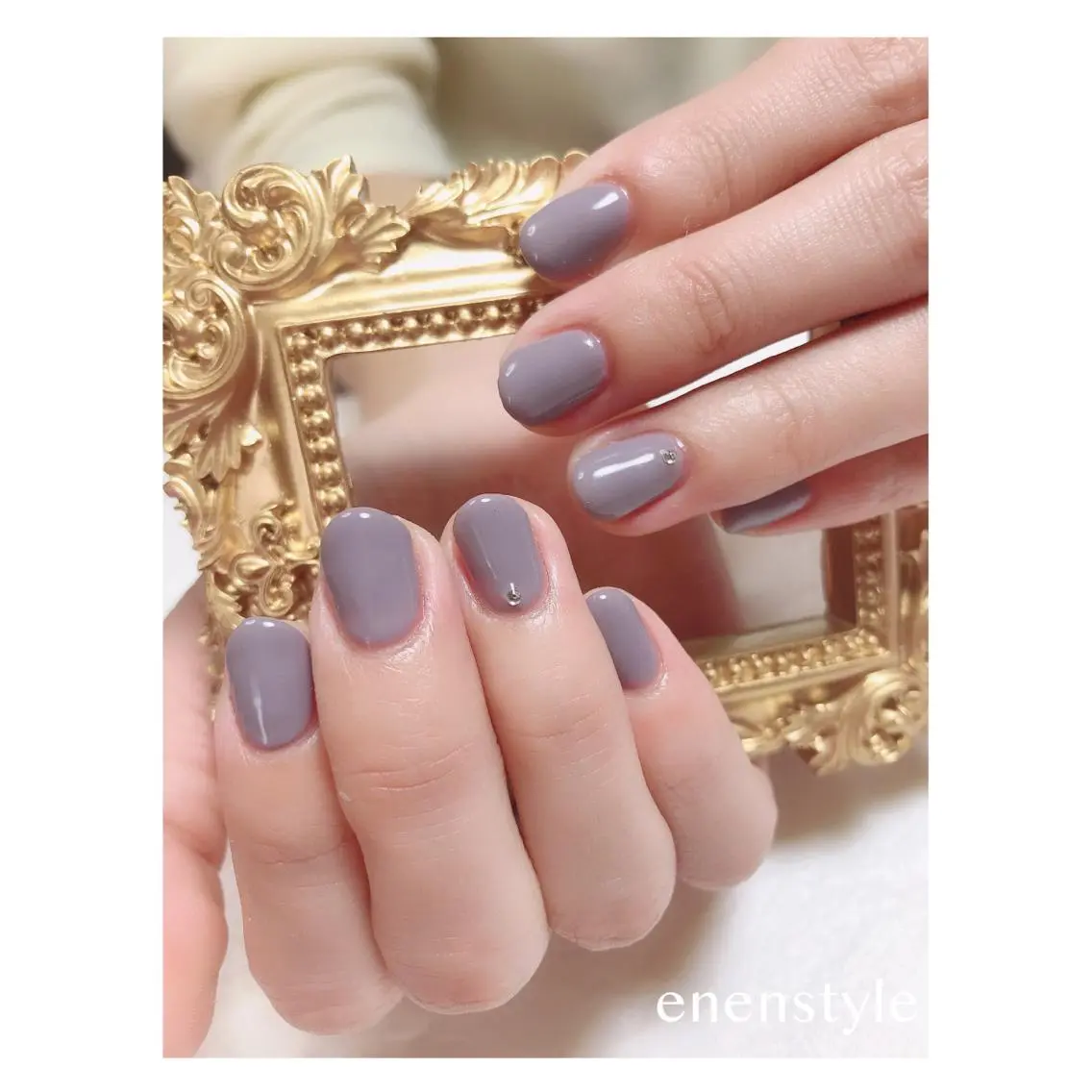ショート ネイル ジェルネイル ニュアンスネイル オフィスネイル ワンカラーネイル シンプルネイル 🐾enen style 🐾のネイルデザイン