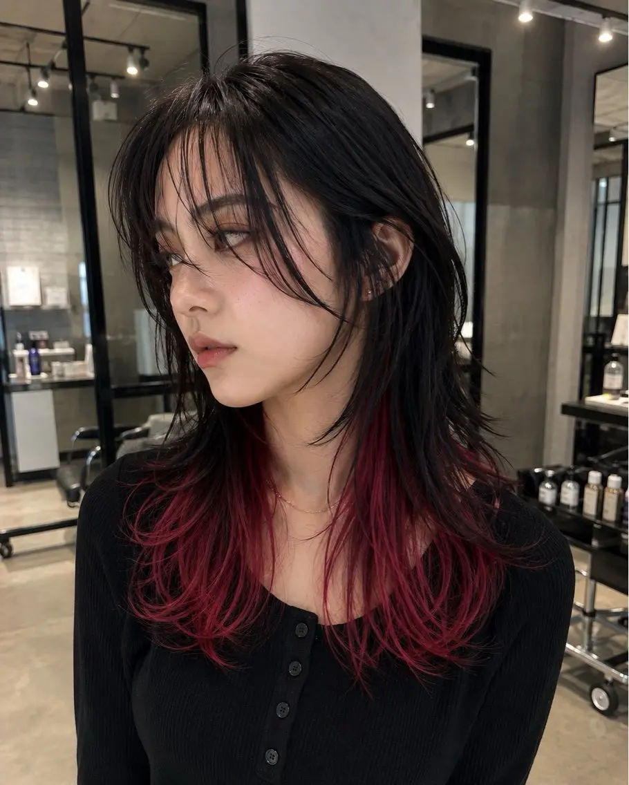 セミロング カラー ヘアカラー 韓国×艶ハイトーンが かわいい✨️リオ🍒のヘアスタイル