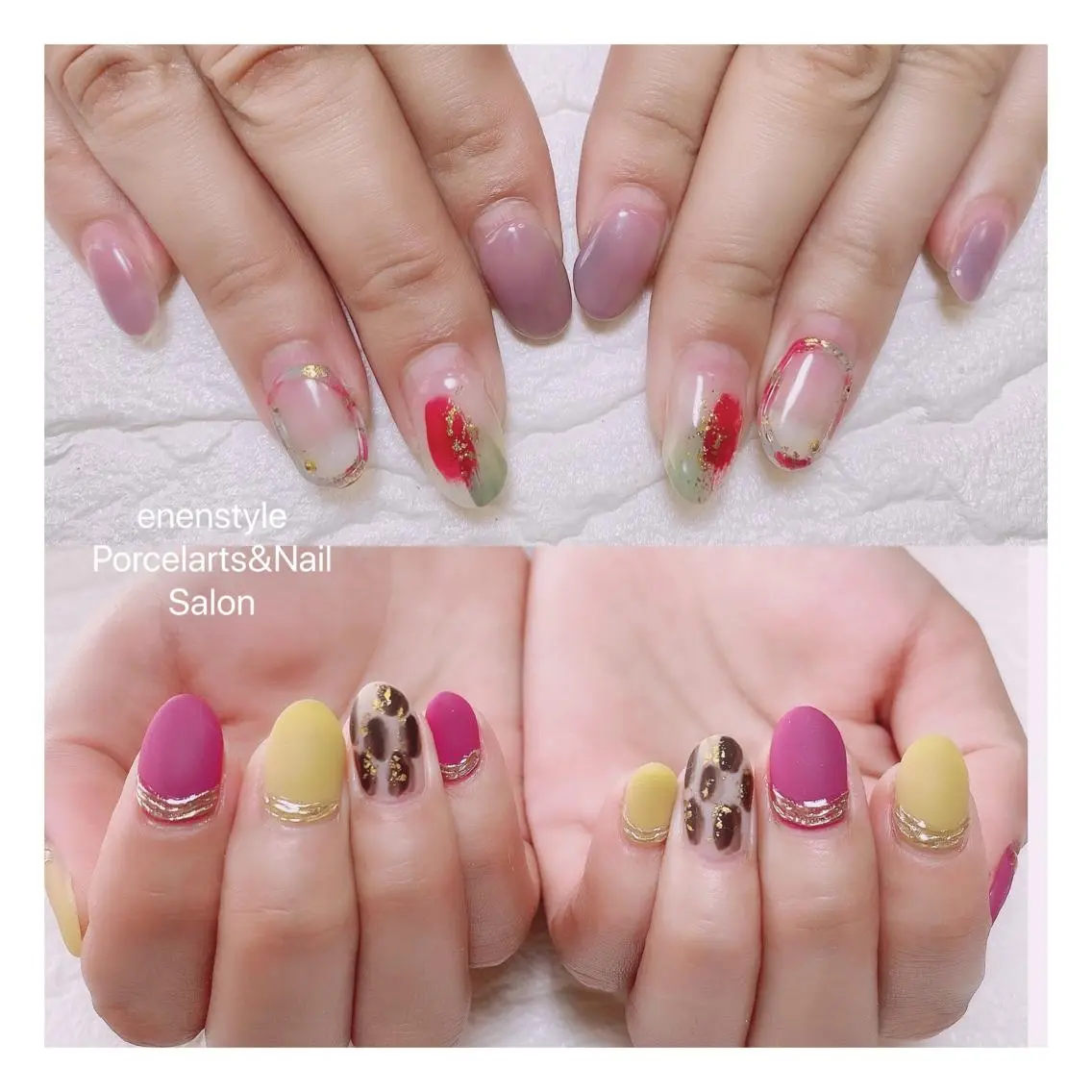 ミディアム ネイル 🐾enen style 🐾のネイルデザイン